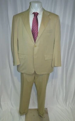 Kiton 14 Micron Blanc Blue Super 180 Solid Khaki Three Roll Two Suit 50R - Image 1 of 4