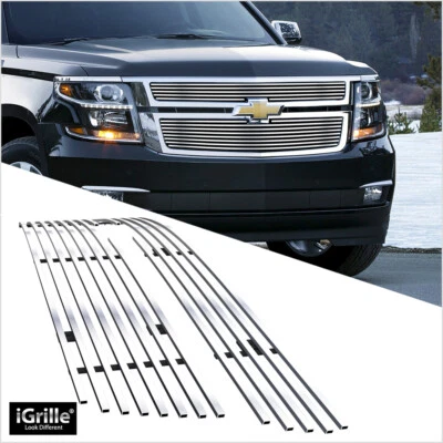 Se adapta a Chevy Suburban/Tahoe 2015-2020 rejilla de billet cromada de acero inoxidable Foto 1 de 4
