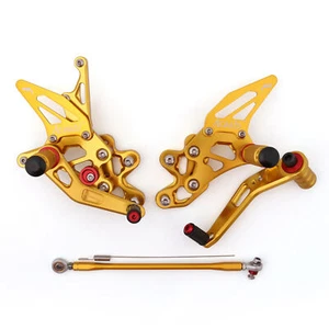 CNC Rearsets Footpegs Footrest Gold Fit for Suzuki GSXR 600 GSX-R 750 11-19 - Picture 1 of 4