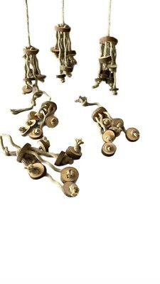 Papageienspielzeug Naturspielzeug aus Holz und Hanfseil - Bild 1 von 2