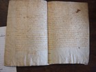 parchemin 1588  Ouistreham normandie  CONTRAT ENTRE DEUX MARINS