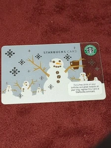 Starbucks gift card 2010 Winter Snowman No Balance #6063 Vintage Logo - Picture 1 of 2