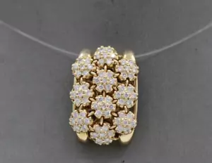 Sonia B. Bitton 14K Yellow Gold 1.4 TCW Diamond Flower Slide Pendant 9 Grams - Picture 1 of 10