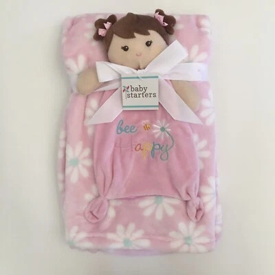 NOVO Conjunto de Cobertor de Bebê e Boneca Lovey Nunu Rosa Floral Presente para Bebê | Baby Starters - Imagem 1 de 4