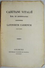 LATINORUM CARMINUM – ediz. 1834 – Vitali – Rimini