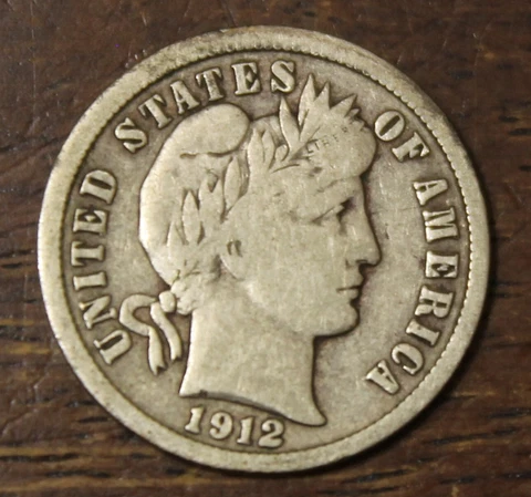 1912 Barber Dime Fine VF..............Lot 8153 Cover