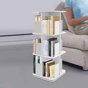 360?? Rotating Bookshelf, 3 Tier Standing Bookcase, Small Corner Bookcase - Picture 1 of 20