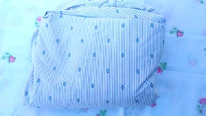 Ralph Lauren Home Folkstone KING Deep Fitted Sheet-BLUE & WHITE Cotton Sateen - Picture 1 of 4