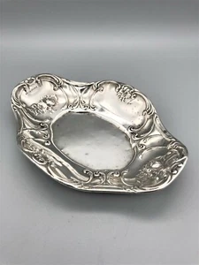 ART NOUVEAU STERLING SILVER TRINKET DISH, GORHAM, BIRMINGHAM IMPORT, 1904 - Picture 1 of 5