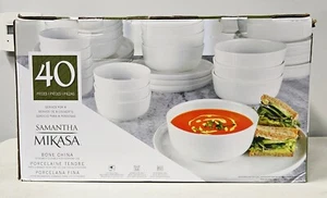 NEW Mikasa Samantha 40-piece Bone China Dinnerware Set Service For 8 - Picture 1 of 6