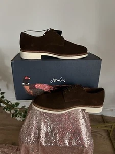 JOULES Mens Derby Shoes Brown Suede Leather UK 7 & 11 Lace Up Smart Formal NEW - Picture 1 of 14