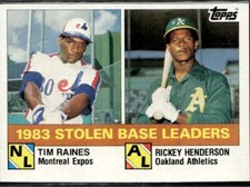 1984 Topps #134 1983 Stolen Base Leaders Excellent