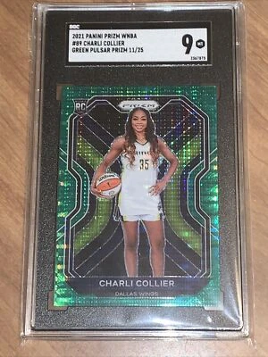 2021 Panini Prizm CHARLI COLLIER 11/25 SP #89 GREEN PULSAR SGC 9 Mint POP 1 - Image 1 of 3