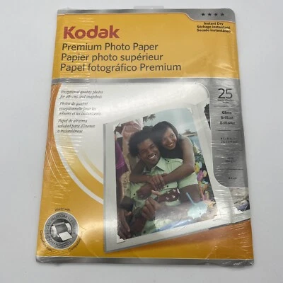 New Kodak Premium Photo Paper 25 Sheets Gloss 8.5" x 11" Instant Dry 868 9283 - Image 1 of 4