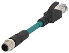 Sensor Cable, D-Code, M12 Plug, Rj45 Plug, 4 Positions, 1.5 M, 4.9 Ft