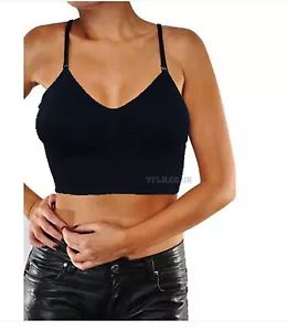 Gepolsterter nahtloser bauchfreier sportlicher Long Line Sport Yoga Training BH 0327 - Bild 1 von 7