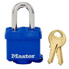 Master Lock 1.57' Padlock - Stainless Steel, Blue Thermoplastic Shell
