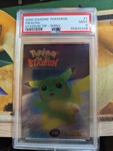 2000 Pokemon Promo Danone Shiny Stadium Tip #7 Pikachu Holo Foil PSA 9 MINT - Picture 1 of 3
