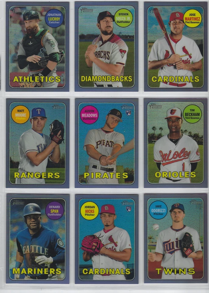 2018 TOPPS HERITAGE HIGH NUMBER PURPLE REFRACTOR COMPLETE YOUR SET  (18 THC 1-3) - Image 1 of 3