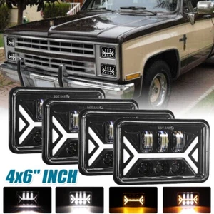 4pcs 4x6" Led Headlight Hi/Lo For Chevrolet C10 C20 C30 K10 K20 1980-1986 Pickup - Picture 1 of 12