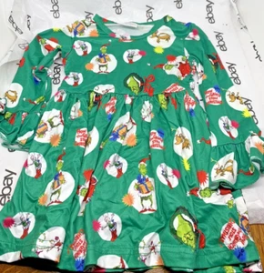 Scottie Girls Grinch Christmas Ruffle Dress Christmas - Picture 1 of 2