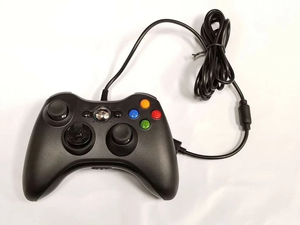 Old Skool Wired XBOX 360 & PC Dual Analog Rumble Controller - Black *OPEN BOX* - Image 1 of 1