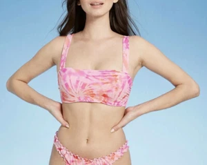 NWT Shade & Shore Women's Light Lift Square Neck Bralette Bikini Swim Top 32B - Picture 1 of 9