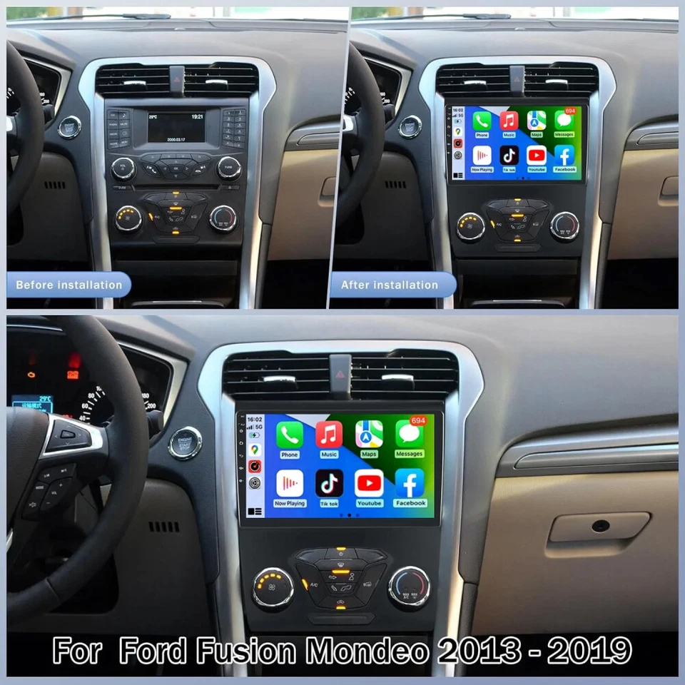 For Ford Fusion Mondeo 2013-2020 9" Android 15 Car Stereo Radio GPS Navi Carplay - Image 1 of 4