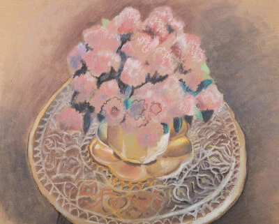 Lander - 1988 Pastel, Pink Floral Still Life Foto 1 de 2