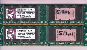 1GB 2x512MB PC3200 DDR-400 Kingston KVR400X64C3AK2/1G ELPIDA RAM MEMORY Kit DDR1 - Picture 1 of 2