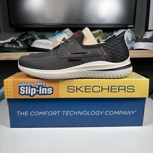 Gr. 11,5 Skechers Delson 3.0-Roth Slipper Herren WEIT schokoladenschwarz 210606W - Bild 1 von 9