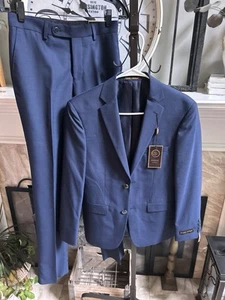 NEW NWT PIERRE LAURANT men's / boys slim fit - blue suit - sz 34S - Picture 1 of 13