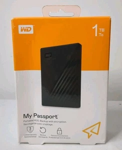 Western Digital My Passport WDBYVG001088KWESN 1TB,External,2.5 inch Hard Drive - Afbeelding 1 van 5
