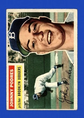1956 Topps Set-Break #173 Johnny Podres en muy buen estado-en muy buen estado (arrugue) *GMCARDS* Foto 1 de 2