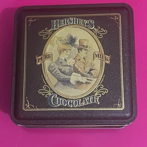 HERSHEY'S CHOCOLATE TIN VINTAGE EDITION #4 1995 PURE MILK EMPTY LID VICTORIAN. - Picture 1 of 7