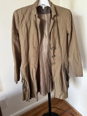 CABI Treasure Hunter Coat Womens Small Button Up Pockets Tan Color - Image 1 of 4