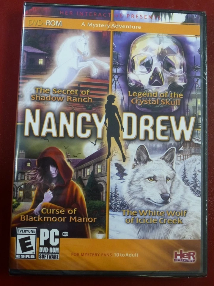 Nancy Drew PC Dvd-rom a Mystery Adventure 4 Games Wolf Skull Blackmoor Manor