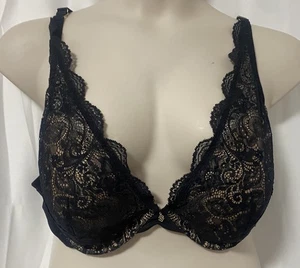 ThirdLove BH 42C Spitze Kontur Plunge Bügel verstellbare Träger schwarz - Bild 1 von 10