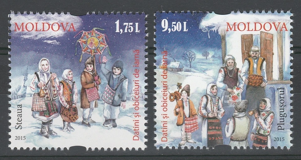 Moldova 2015 Christmas 2 MNH stamps - Image 1 of 1