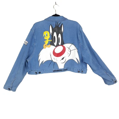 Looney Tunes членов только куртка женщин 3 X укороченный джинсовой ткани Tweety птица Сильвестр - Изображение 1 из 4