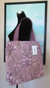 William Morris MORRIS & CO. Borsa tote in tela ghianda stickley rosa prugna floreale - Foto 1 di 9