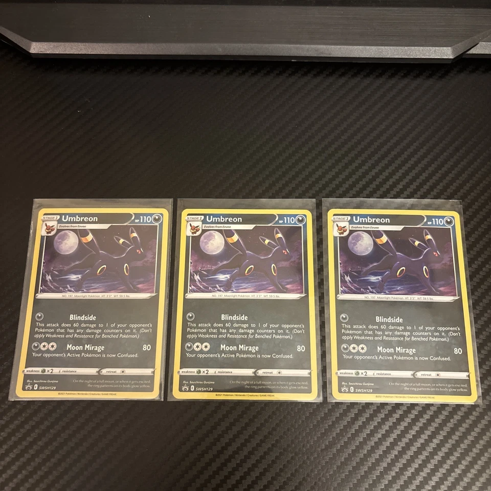 Umbreon SWSH129 SWSH: Sword & Shield Promo Cards Holo x3 - Image 1 of 4
