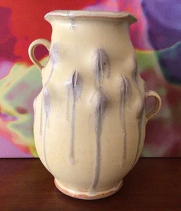 CARRIS POTTERY ~ Handmade 9 1/4” Spouted Vase ~ Artist Hand Signed ~ UNUSED !! - Picture 1 of 8