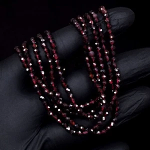 Atemberaubende Halskette 5 Strang roter Granat toller Schliff 246,00 kt Perlen VK 38 E628 - Bild 1 von 3