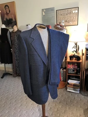 Traje de ocio tejido de colección para hombre a medida BENNETT OF NEW HAVEN/puntada roja/cinturón trasero Foto 1 de 4