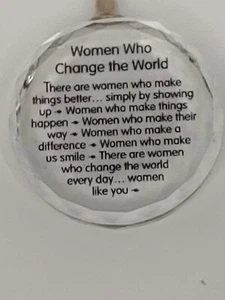 Blue Mountain Crystal Pendant Necklace "Women Who Change the World" Pendant - Picture 1 of 8