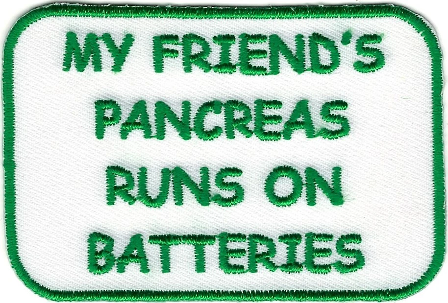 Green Type 1 Diabetes My Friend's Pancreas Runs on Batteries Fundraising Patch - Image 1 of 1