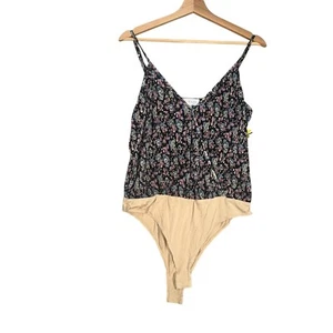 Wayf Bodysuit WomenRTRCs Medium Multicolor Floral Stretch V-Neck Spaghetti Strap - Picture 1 of 5
