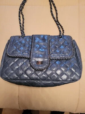 Bolso Hobo Bolso de Hombro Big Buddha Gris Cuero Acolchado Aspecto Envuelto Cadena Correa Foto 1 de 4