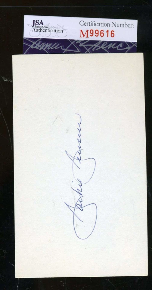 Jackie Jensen Signed 3x5 Index Card Jsa Certified Authenticated Autograph - Image 1 of 1